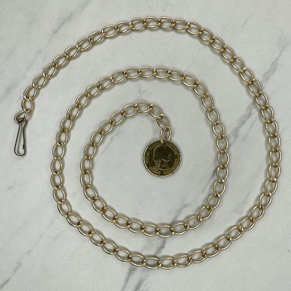 Lightweight George Washington Coin Chain Link Belt Patriotic One Size ✨